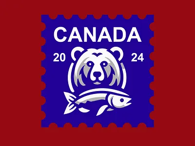 CANADA - 2024 bear branding canada dear design fish graphic design icon identity illustration logo marks salmon symbol ui