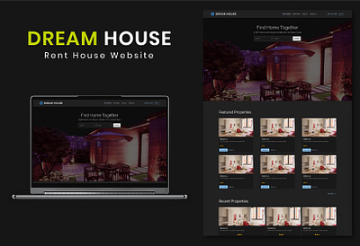 Dream House - Rent House Website b2c b2c website b2c website design figma figma design graphic design landing page landing website rent a house ui ui design uiux uiux design ux design website website design