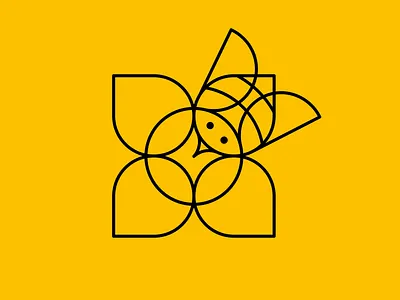 Bee flower mark beatle bee branding bug circle design flower geometry graphic design honey icon illustration line logo mark minimalism petals plant