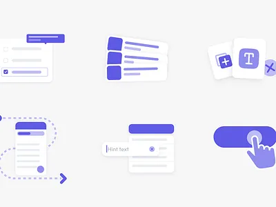 Set of empty states button illustration design system dropdown empty empty state error field graphics icon illustration list navigation