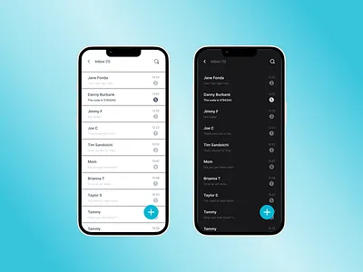 Daily UI - Text Inbox dark mode graphic design mobile text inbox ui