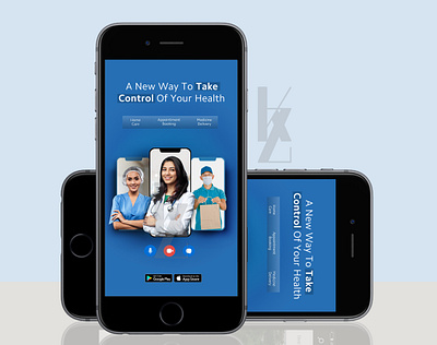 Doctor Mobile App Post design doctor app graphic design health post social media typography