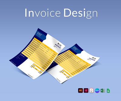 Sleek and Versatile Invoice Design for Multi-Platform Compatible brand identity branding canva excel fillable pdf google sheet graphic design graphicsurface illustrator indesign invoice design pdf calculation pdf invoice prettycornershop receipt