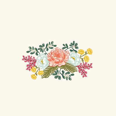 The Pink House - Florals botanical floral floral logo flowers greenery peony