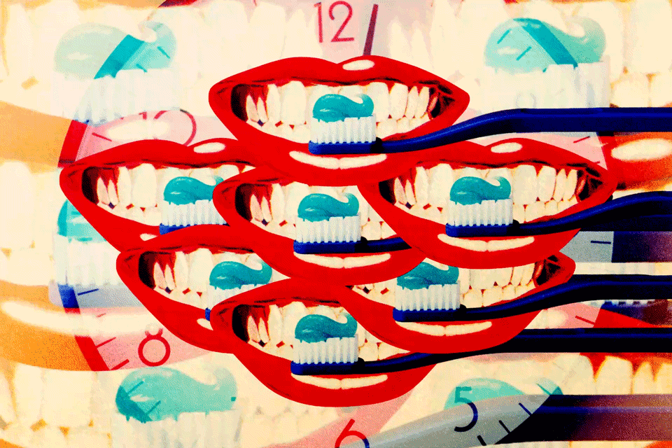 Yahoo! - "Do I need to worry about brushing my teeth too hard?" animation collage design gif motion retro vintage