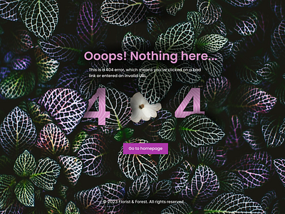 Floral shop 404 404 design 404 error 404 page floral 404 page ui 404 violet design error page floral 404 floral shop flower shop 404 ui 404