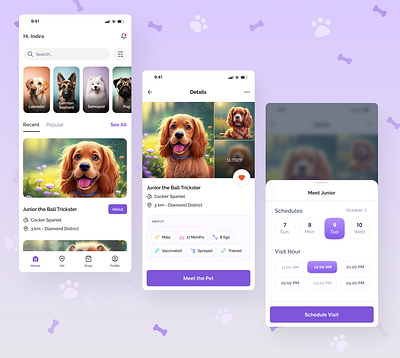 Pet Adoption Mobile App Design ai cat design dog midjourney petadoption productdesign ui uiux