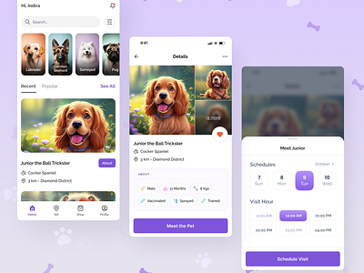 Pet Adoption Mobile App Design ai cat design dog midjourney petadoption productdesign ui uiux