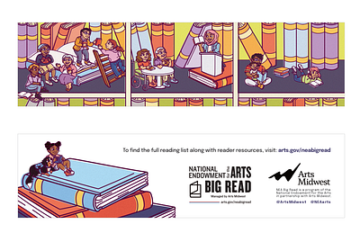 Arts Midwest x NEA Big Read book bookmark branding editorial editorial illustration illustration library nonprofit vector