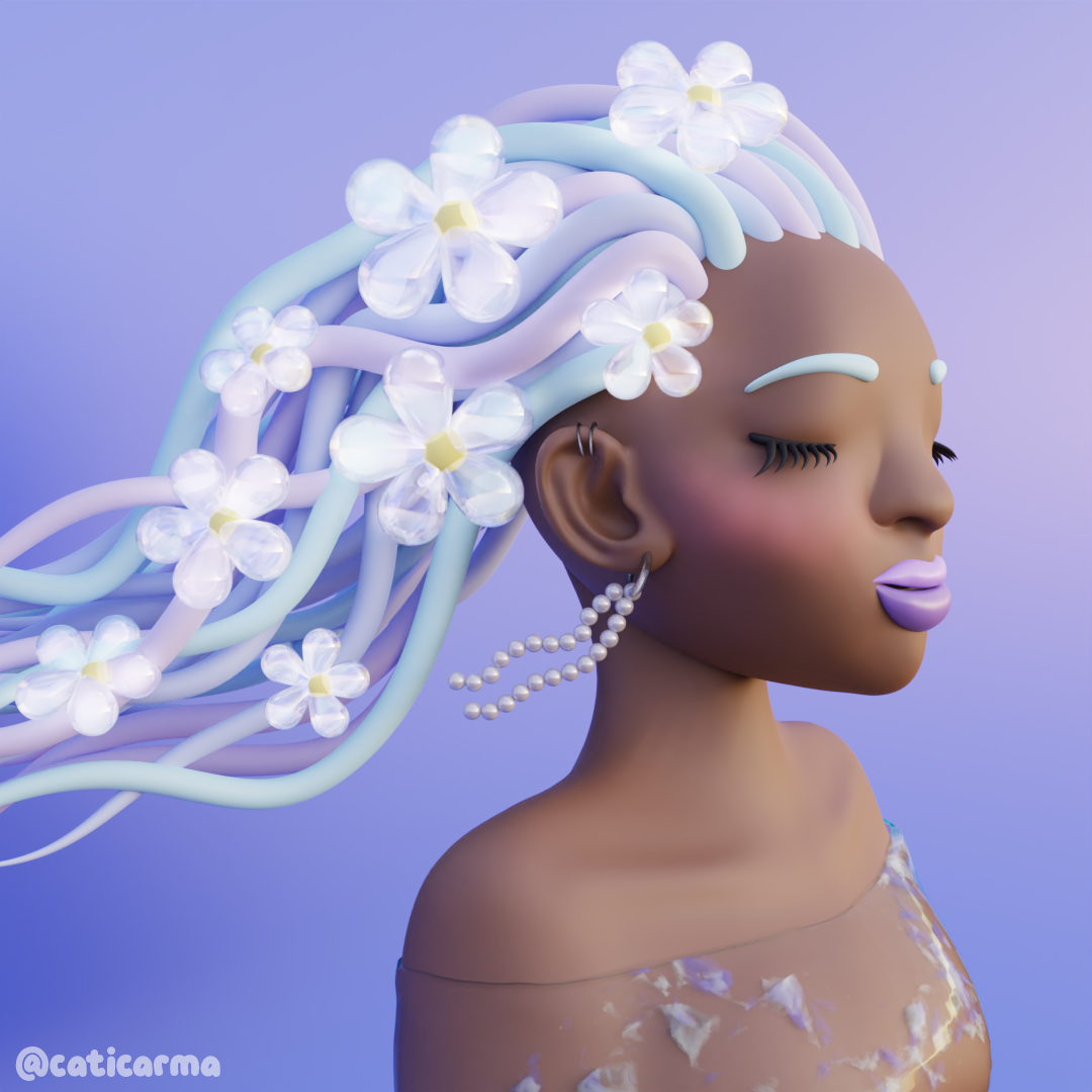 Moon Flower 3d 3d art 3d artist 3d character 3d design 3d flower 3d gif 3d girl 3d illustration 3d illustrator 3d modeling berlin 3d blender blender 3d character design colorful cute illustration kawaii