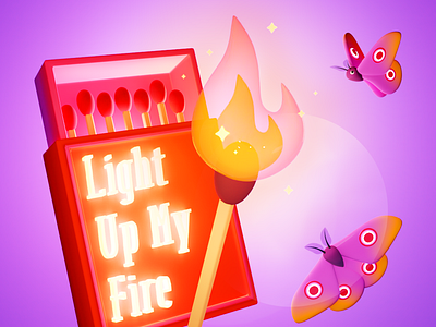 Mystic Match 3d 3d art 3d artist 3d character 3d design 3d fire 3d gif 3d illustration 3d illustrator 3d match 3d matches 3d modeling 3d moth blender blender 3d character design colorful cute illustration kawaii