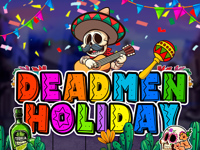 ‘Deadmen Holiday’ Slot — Vibrant Background and UI elements background art day of the dead deadmenholiday diadelosmuertos igames maracas mexican themed mexicanslot mobile games santademuere skull slot icons slotonline tequila ui ui characters ui elements uislot vihuela