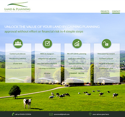 LAND&PLANNING LANDING PAGE landing page typography web webdesign