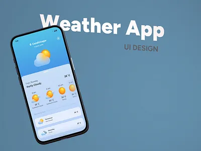 Weather Forecast Mobile App UI Design | Clean & Minimal Design blue color pallete card ui design clean ui design forecast app design minimal ui design mobile app mobile ui design modern ui design ui design weather weather design weather forecast weather icon weather illustrations weather ui design weather ui ux design