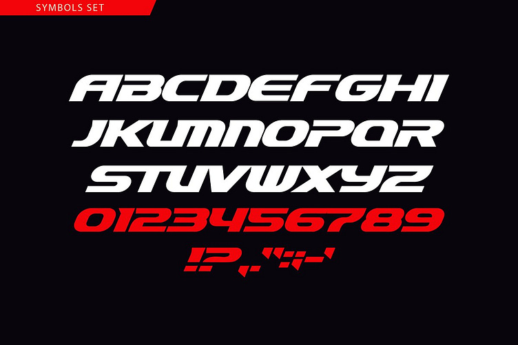 Racing alphabet. Speed sport font, automotive type for modern