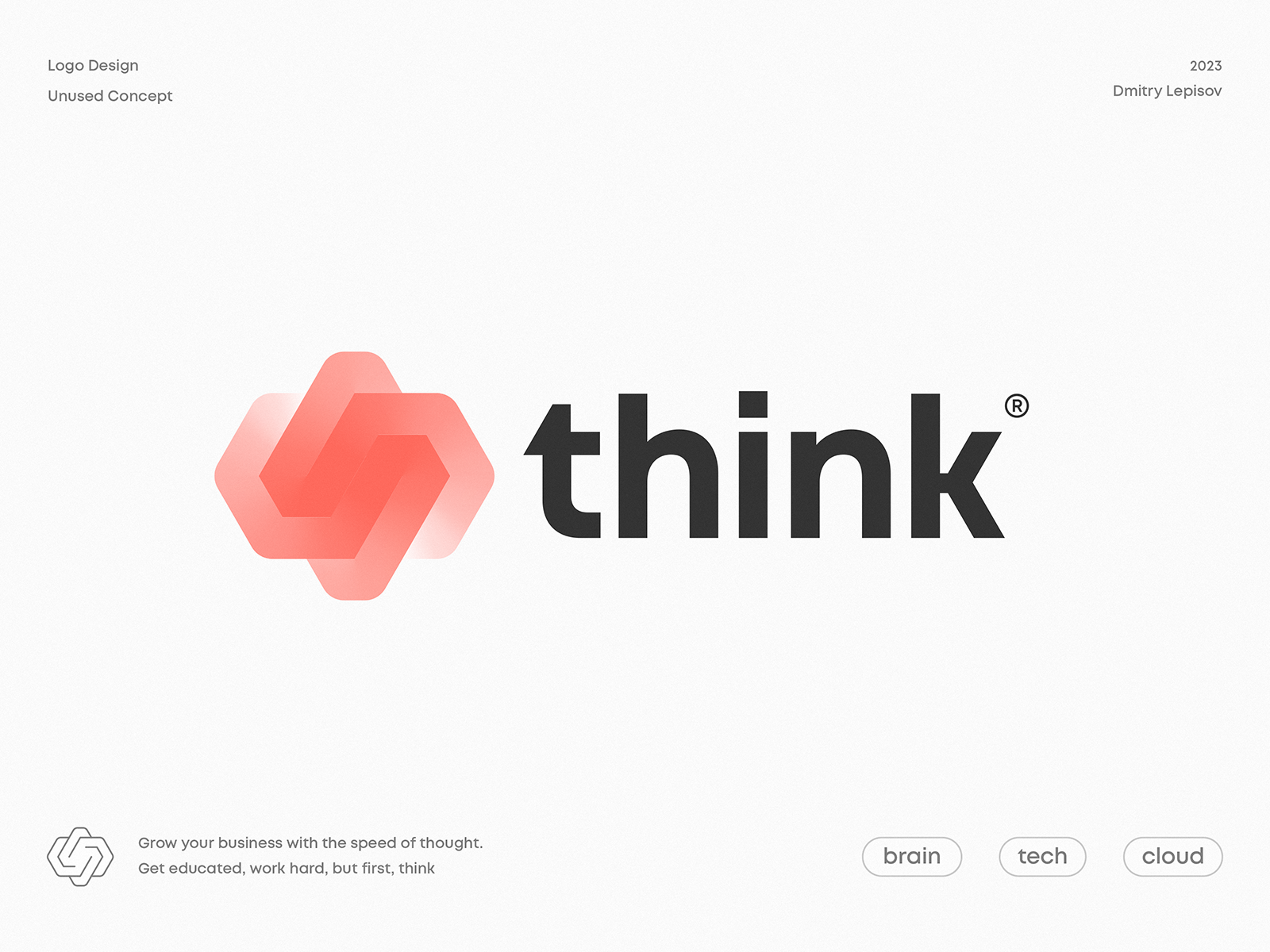 think® logo concept ai biotech blockchain bolt brain branding cloud gradient icon identity lettering lightning logo mind neuron neuronet saas science spark tech