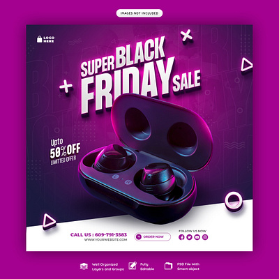 Supper Black Air Buds sale offer 3d 3d art animation branding design flyer graphic design illustration logo motion graphics