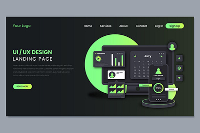 website landing Page Design 2d 3d 3d art adope animation design flyer illustration logo ui