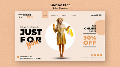 Online Shoping Landing page Design 2d 3d 3d art adope animation design flyer illustration logo ui