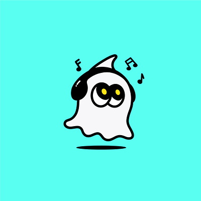 Music Ghost branding design graphic design illustration logo mascot mascot logo ui vector