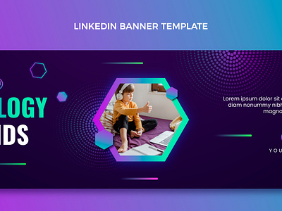 Gradient Linkdin Banner Design 2d 3d 3d art adope animation banner design flyer illustration linkdin logo