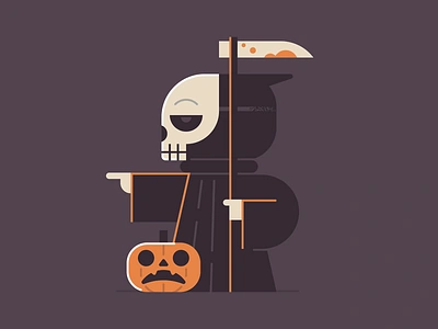 Death autumn character design death fall grim reaper halloween holiday illustration jackolantern october pumpkin scythe