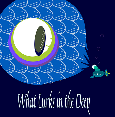 What Lurks in the Deep... blue design illustration