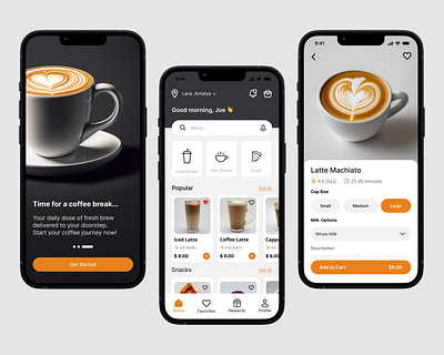 Coffee Delivery App - UI Design 2d app app design branding coffee app coffee shop graphic design mobile mobile design screen design ui ui design user experience user interface ux ux design uxui design
