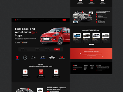 Rent a Car Website Design app design landing page design ui ui ux design ux design web design