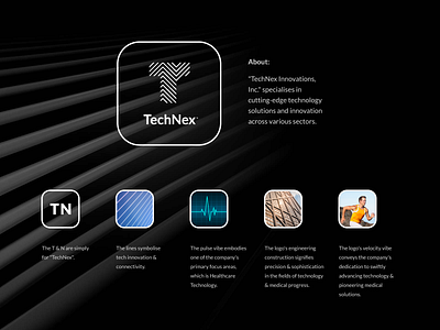 TechNex branding concept healthcare logo design medicine monogram n progress software development solutions t technology