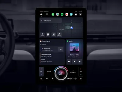 Car Infotainment System / Ford SYNC4 automotive calendar car climat electric ford hmi infotainment interface map player system ui user interface