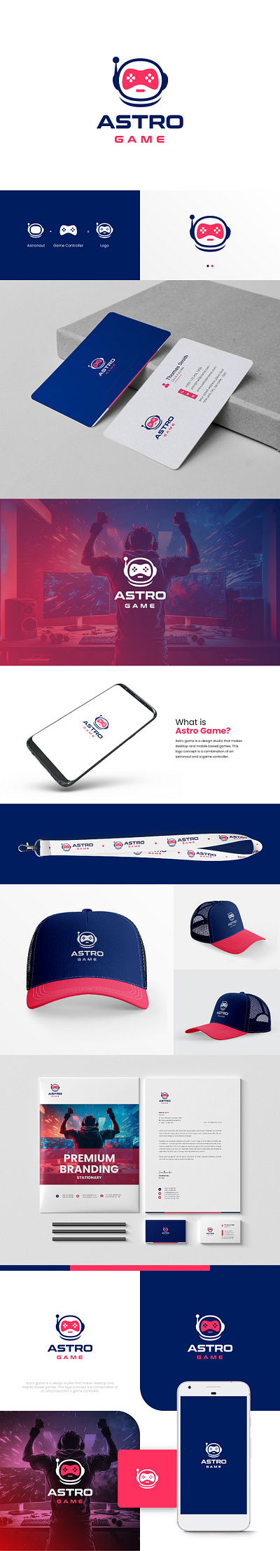 Logo Design and Visual Identity for Astro Game app astro astronaut branding design game gamer gaming graphic design identitiy logo space visual