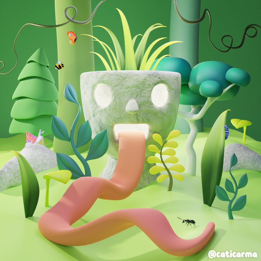 Stone Creature 3d 3d ant 3d artost 3d bee 3d butterfly 3d design 3d forest 3d gif 3d illustration 3d illustrator 3d modeling 3d snail berlin 3d blender blender 3d character design colorful cute illustration kawaii