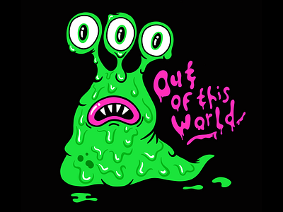 Out of this world adobe fresco alien cartoon character character design creature design digital art graphic design illustration monster scary slime space ufo vector world