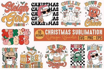 Christmas Sublimation Design Bundle 3d animation app branding design graphic design illustration logo ui vector