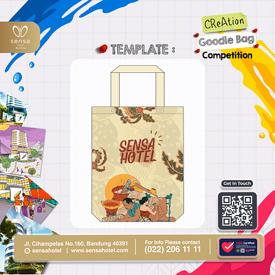 Totebag Design Competition| Hi_kwa98 adat animation batik branding budaya canva design event graphic design illustration indonesia logo lomba mar merchandise nusantara print sensa hotel totebag vector