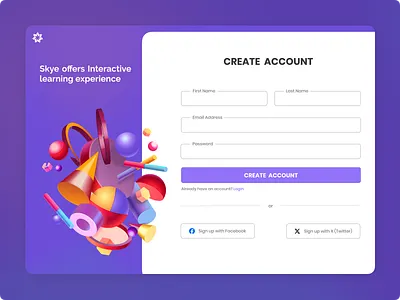 Modern Account Creation Page
