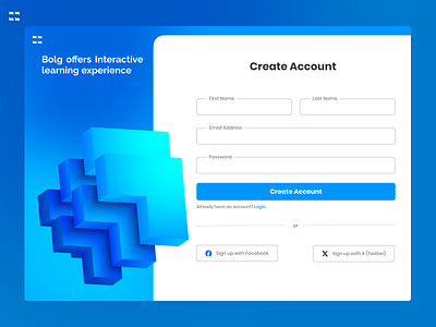 Modern Account Creation Page