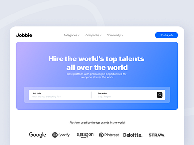 Jobbie - A Job search platform app ui bestuidesign design jobplatform searchtalent ui component ui design web app