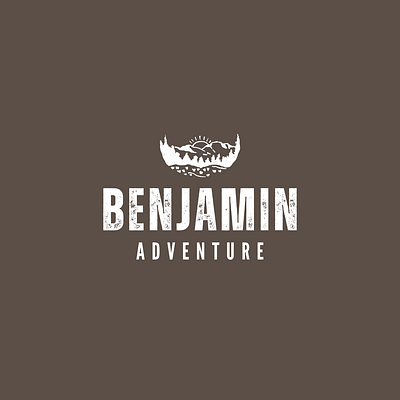 Advanture Logo adventure bold brown logo man white