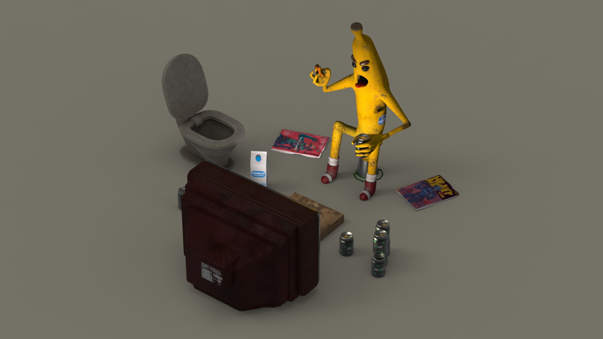 BananaBox TV - 3D Sculpting 360° 3d banana character character design digital art render sculpting visualization zbrush