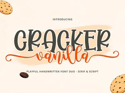 Cracker Vanilla - Cute Pretty Font bouncy font calligraphy calligraphy font cursive font cute font display font font fonts handwriting handwritten font playful font script font swash font swash tail swoosh font tail font wedding font