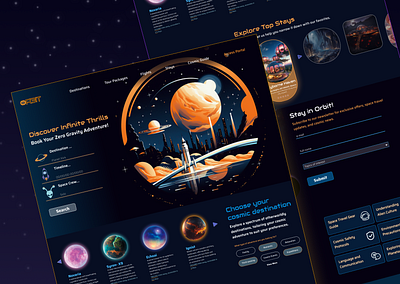 Orbit- Space Travel Website UX/UI Design landing page space travel ui ux web design website