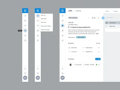 Product Navigation UI (B2B) b2b job management material design navigation product design react mui saas ui ux