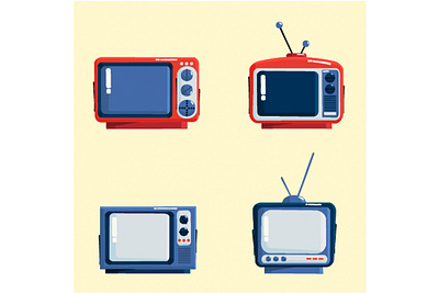Retro Television Set Illustration aesthetic broadcast classic digital electronic illustration media old retro screen television vector