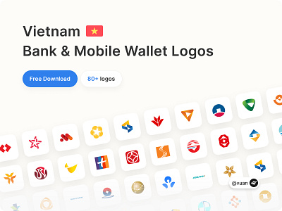 Vietnam Bank & Mobile Wallet Logos app icon bank banking design ecommerce figma finance fintech free logo ngnvuan resource ui vector vietnam vietnamese
