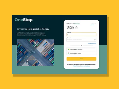 Universal Login for Logistics Platform b2b login logistics platform material design saas ui ux web app