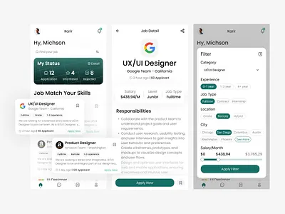 Job Application - Karir app app design application apply branding design exploration graphic design job job application job finder job listing job portal job search joobseeker showcase ui uidesign uiuxdesign work