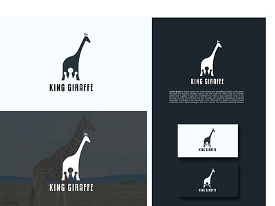 King giraffe with crown logo. Camelopard king logo design. amimals beauti branding camelopard coronet crown forest girafffe graphic design head high animals illustration jungle king leader logo design nature taj