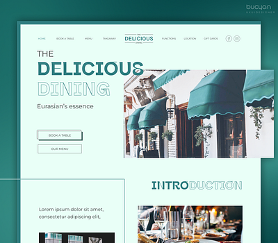 Restaurant Landing Page Design branding design dining landing page meals minimalism restaurant trend trending ux website